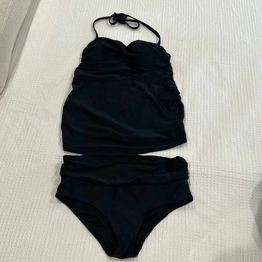 Old Navy Black Tankini Bikini Set